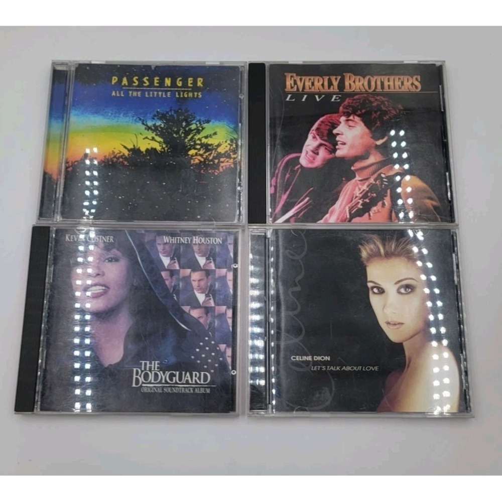 4‎ Pop CDs Celine Dion Whitney Houston Bodyguard Everly Brothers Passenger